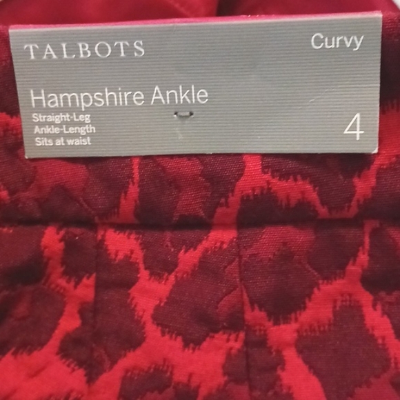 Talbots "Hampshire" Curvy Ankle Cropped Pants in Size 4 (NWT) - Picture 8 of 9